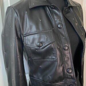House of Harlow 1960 cropped faux leather jacket - S